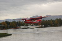 N4661Z @ LHD - Landing at Lake Hood Seaplane base Anchorage, AK