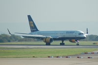 TF-FIV @ EGCC - Icelandair Boeing 757 landing at Manchester Airport - by David Burrell