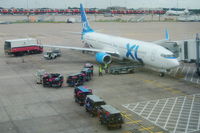 G-XLAP @ EGCC - Excel Airways Boeing 737 Manchester Airport - by David Burrell