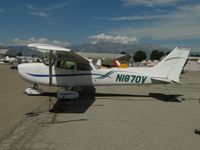 N1870V @ CNO - Tied down and parked - by Helicopterfriend