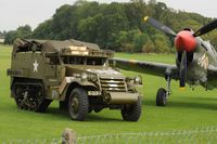 G-KITT @ EGTH - 4. G-KITT with USA military half-track at the glorious Shuttleworth Uncovered Air Display, September 2011