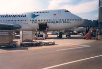 PK-GSC @ NRT - Garuda Indonesia. Spcl logo   Visit Indonesia 1991  - by Henk Geerlings