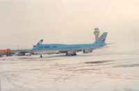 HL7470 @ ANC - Korean Air in Anchorage , Snow - by Henk Geerlings