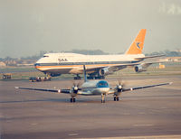 ZS-SAT @ LHR - SAA. Foreground BAe ATP , G-BMYL of BMI - British Midland - by Henk Geerlings