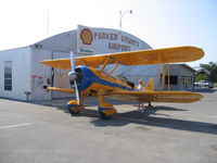 N621SR @ WEA - Mona Folstad-Polson's Stearman Refueling at Parker County Airport - by E.Oltheten