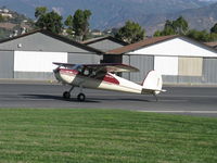 N77275 @ SZP - 1946 Cessna 140, Continental C85 85 Hp, landing roll Rwy 22 - by Doug Robertson