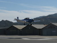 N8667H @ SZP - 1947 North American NAVION, Continental IO-520 285 Hp upgrade, Young Eagles Flight, on final Rwy 22 - by Doug Robertson
