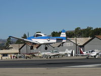 N8667H @ SZP - 1947 North American NAVION, Continental IO-520 285 Hp upgrade, Young Eagles Flight, on final Rwy 22 - by Doug Robertson