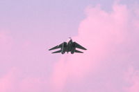 162927 @ KDPA - Approaching field from behind the crowd, from the north, to perform over runway 10/28.  35mm slide with bad developing - by Glenn E. Chatfield