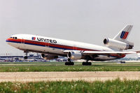N1827U @ ORD - Taking off from ORD's runway 22L. April 1991 - exact date unknown. - by John Meneely