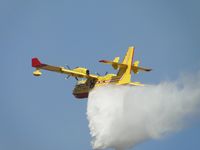C-GQBA @ PAI - Dropping water on the Brush Fire on the fringe of a quiet neighborhood in the north end of the San Fernando Valley at 11880 Terra Vista Way. N/E of Barton/Whiteman air space - by Helicopterfriend