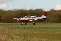 G-BOPC @ EGFH - Piper Cherokee Warrior II of Aeros Flight Training arriving Runway 22. - by Roger Winser