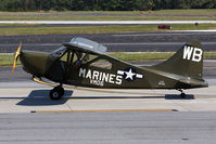 N10460 @ PDK - 1944 Stinson L-5E-1 Sentinel taxiing to the hangar after arrival on RWY 2L.