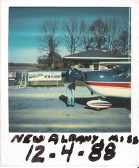 N34420 @ 5MS7 - New Albany, MS
12-04-1988
Home of the paint job. Returned for change of paint pattern on speed fairings. - by Terrill G. Zimmerman