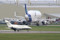 VP-CSP @ EGNR - Springline HS125 with Beluga F-GSTC in the background - by Chris Hall