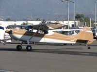 N4695C @ POC - Parked in transient parking - by Helicopterfriend