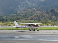 N704JH @ SZP - 1976 Cessna 150M, Continental O-200 100 Hp, landing roll Rwy 22 - by Doug Robertson