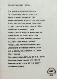 G-ANUO - This airframe sits at the front of the  Terminal building at the old Croydon Airport that closed in 1959 - the airframe was recovered from Biggin Hill and restored in the colours and marks G-AOXL of Morton Air Services to represent the last scheduled flig - by Terry Fletcher