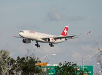 HB-JHE @ MIA - Swiss A330 - by Florida Metal