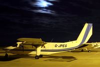 G-JPEG @ EGSH - Sat under the floodlights and the moon lit sky at SaxonAir.