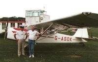 G-ASDK - Barry Dowsett & myself pose by the Terier I had restored a few years earlier. Sywell C1991.