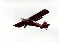 G-ATHU - G-ATHU departs Old Warden after an Auster Club fly-in. C1990. - by Lee Mullins
