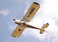 G-ANWX - My Auster climbing out of Meppershall. C1990. - by Lee Mullins
