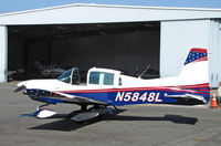 N5848L @ KCCR - Locally-based 1972 American AA-5 with canopy open @ Concord, CA - by Steve Nation