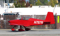 N787R @ KSQL - Locally-based all red 2008 RV-7A homebuilt taxis @ San Carlos, CA - by Steve Nation