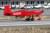 N787R @ KSQL - Locally-based all red 2008 RV-7A homebuilt begins tyake-off roll @ San Carlos, CA - by Steve Nation