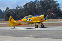 N7522U @ KWVI - 1952 CCF Harvard Mk IV painted as USN SNJ-5 BuAer 91044 F/044 Navy OAKLAND yellow cs & red band taxying @ Watsonville Fly-In - by Steve Nation