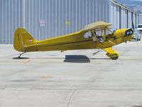 N32673 @ KWVI - 1940 Piper J3C-65S Cub taxying by hangars @ Watsonville Fly-In - by Steve Nation