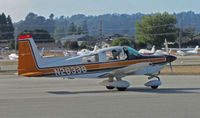 N28338 @ KWVI - 1977 Grumman American AA-5 taxying in @ Watsonville, CA Fly-In - by Steve Nation