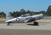 N71502 @ KWVI - 1942 Consolidated Vultee BT-13B painted as Marines SNV-2 BuAer 79801 (not a real seriul #?) coded M201 and Eine Klein Carole nose art taxying @ Watsonville Fly-In - by Steve Nation