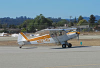 N82740 @ KWVI - Locally-based 1977 Piper PA-18-150 taxiing @ Watsonville Fly-In - by Steve Nation