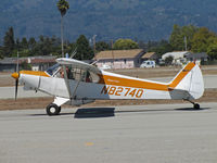 N82740 @ KWVI - Locally-based 1977 Piper PA-18-150 taxiing @ Watsonville Fly-In - by Steve Nation