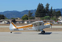 N82740 @ KWVI - Locally-based 1977 Piper PA-18-150 taxiing @ Watsonville Fly-In - by Steve Nation