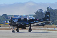 N75947 @ KWVI - 1957 North American T-28C painted as NX75947 Navy 2S/654 BuAer 140654 VT-5 USS Lexington sea blue cs @ Watsonville Fly-In - by Steve Nation