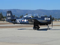 N75947 @ KWVI - 1957 North American T-28C painted as NX75947 Navy 2S/654 BuAer 140654 VT-5 USS Lexington sea blue cs @ Watsonville Fly-In - by Steve Nation