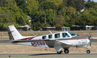 N5599V @ KCCR - 1989 Beech B36TC taxiing for take-off on RWY 32R at Buchanan Field - by Steve Nation