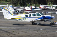 N60ET @ KPAO - 1999 Beech 58TC Baron with winglets being towed at Palo Alto, CA home base - by Steve Nation