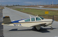 N171X @ KPAO - Looking good for almost 50! Beautiful 1962 Beech K35 Bonanza of Teknet Inc (Rigby, ID) holding for take-off from Palo Alto, CA - by Steve Nation