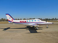 N340JM @ KTLR - Swiss Express (Gonzales, CA) small titles 1978 Cessna 340A @ Tulare, CA for International Ag Expo - by Steve Nation