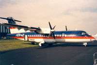F-WWEW @ FAB - ATR at Farnborough Air Show 1988 - by Henk Geerlings
