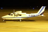 G-GIGA @ EGSH - Brand new P68 sat on stand at SaxonAir.