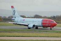 LN-KKL @ EGCC - Norwegian Air Shuttle Boeing 737-36N taxiing Manchester Airport. - by David Burrell