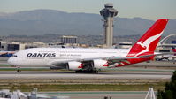 VH-OQB @ KLAX - Qantas Airways Super jumbo.  One of several A380s of the day to arrive at LAX