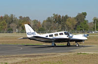 N2246Z @ KTLR - La Pura Vida LLC (San luis Obispo, CA) 1979 PA-34-200T Seneca taxis in @ Tulare, CA for World Ago Expo - by Steve Nation