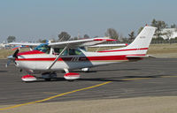 N97051 @ KTLR - Celli Construction LLC (Stockton, CA) 1979 Cessna 182Q taxis in @ Tulare, CA for visit to nearby World Ag Expo - by Steve Nation