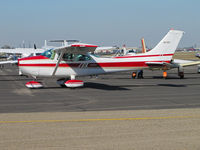 N97051 @ KTLR - Celli Construction LLC (Stockton, CA) 1979 Cessna 182Q taxis in @ Tulare, CA for visit to nearby World Ag Expo - by Steve Nation